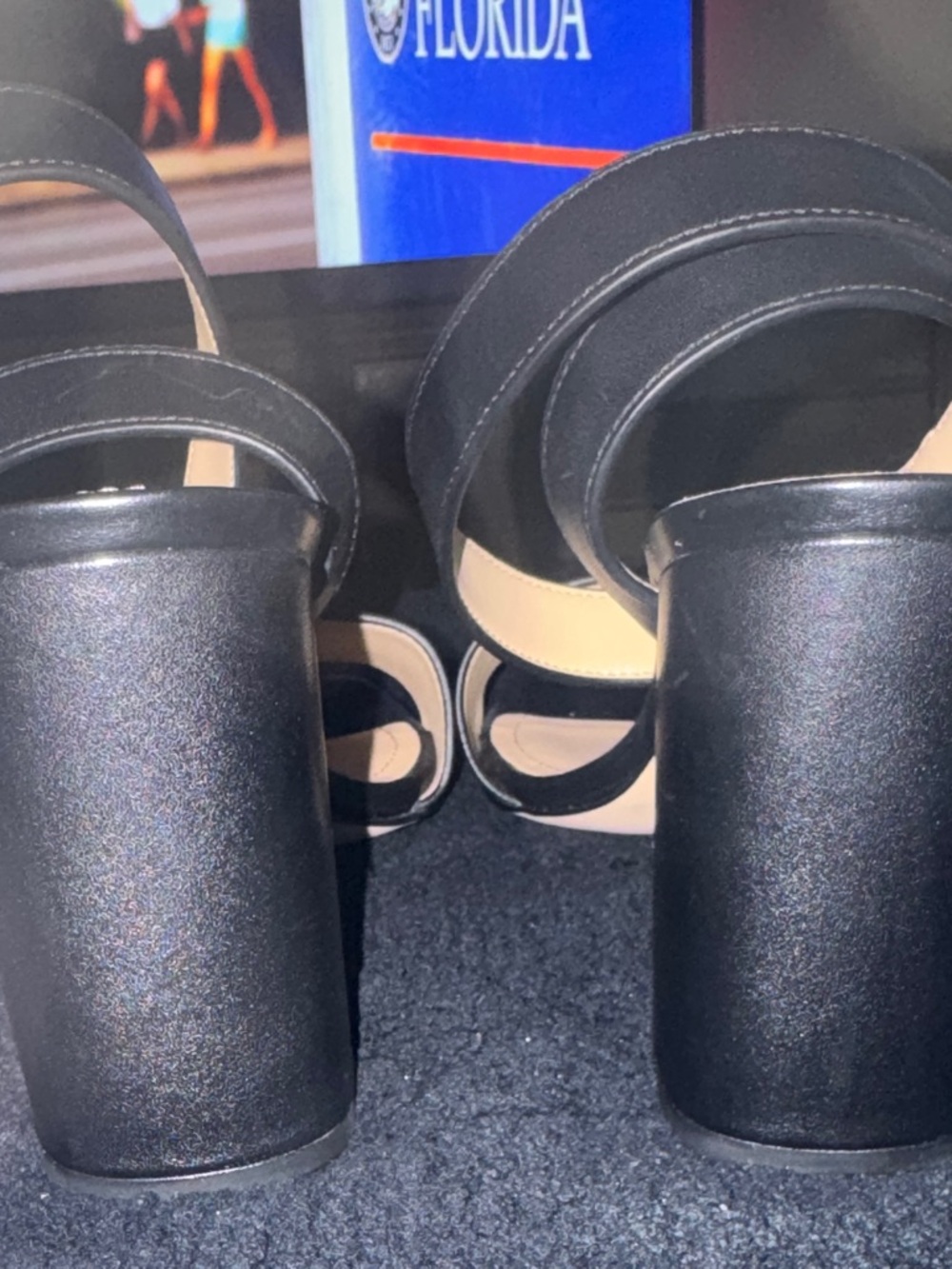 Coach Black Block Heel Sandals with Gold Buckle - Picture 6 of 6